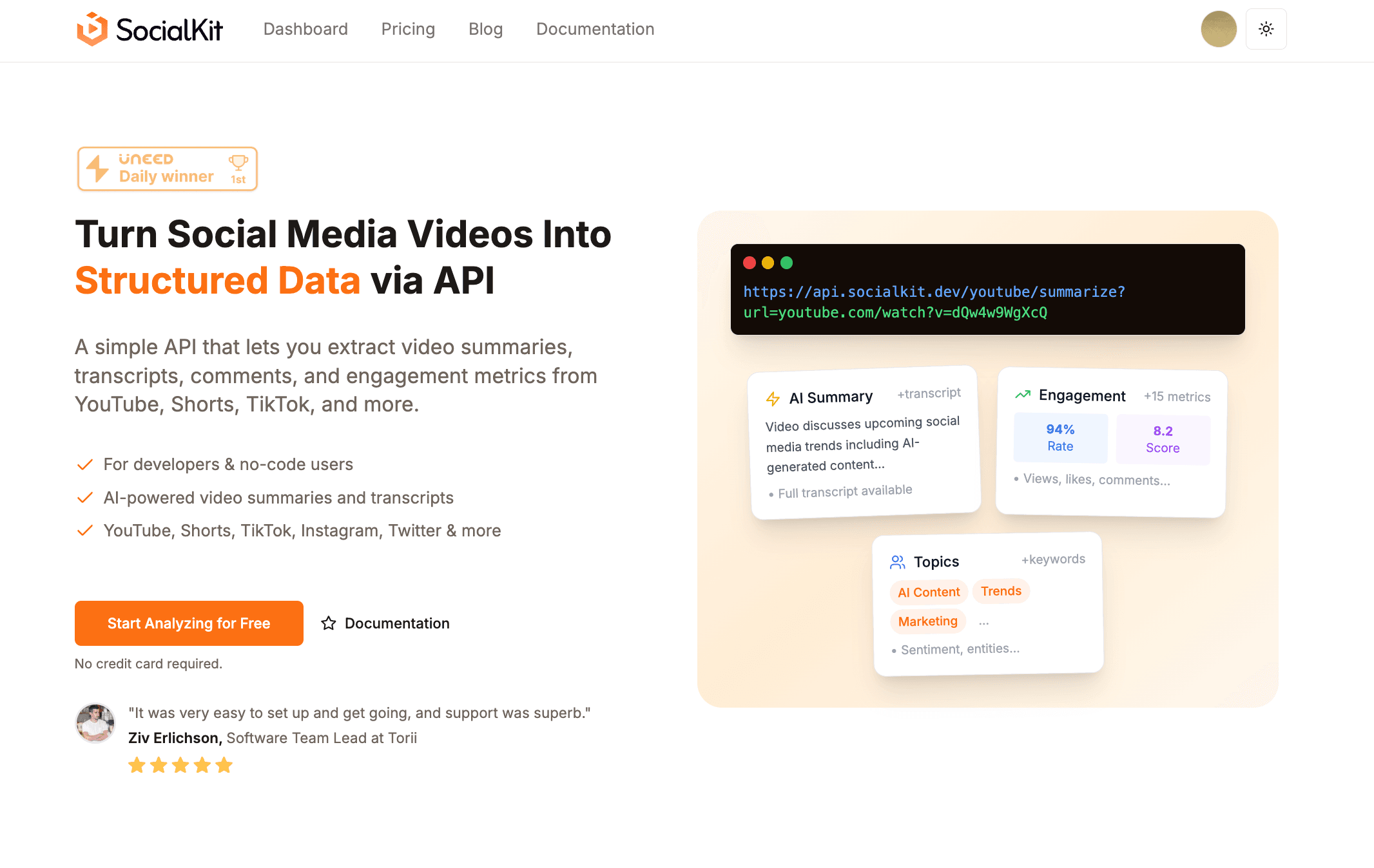 SocialKit YouTube Transcript API